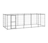 Owoxanthellate Chenil d'extérieur pour chien en acier 550 x 220 x 180 cm avec toit en polyéthylène résistant aux UV, porte battante verrouillable et parois en maille pour clôture robuste pour chien