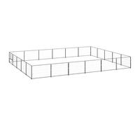 Owoxanthellate Chenil noir 30 m² en acier XL pour grands chiens - Jardin extérieur stable et durable avec porte verrouillable pour le camping