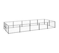 Owoxanthellate Chenil pour chien noir 10 m² en acier robuste avec porte verrouillable grille d'aération pour grands chiens dans le jardin, le camping