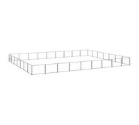 Owoxanthellate Chenil pour chien noir 63 m² en acier robuste avec 9 panneaux de 100 x 70 cm chacun, porte verrouillable pour grands chiens dans le jardin, le camping, l'extérieur, design moderne