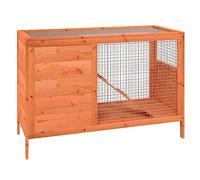 Owoxanthellate Clapier à lapin avec enclos extérieur, clapier à 2 niveaux, en pin massif, pour lapins et cochons d'Inde, clapier pour petits animaux Marron et vert, 103 x 44 x 69,5 cm