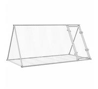 Owoxanthellate Clapier à lapin en acier galvanisé argenté 200 x 105 x 91 cm Enclos d'extérieur pour lapins, poules, canards et petits animaux, clapier extérieur stable avec porte verrouillable