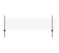 Owoxanthellate Clôture de jardin avec poteaux - Vert - 50 m x 50 cm - En acier revêtu par pulvérisation et grillage soudé en PVC - Kit complet pour jardin, terrasse, extérieur