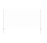 Owoxanthellate Clôture d'extérieur avec poteaux argentés - 50 x 1,2 m - Kit de clôture flexible en acier revêtu par pulvérisation - Clôture en treillis robuste - Kit complet pour jardin, terrasse