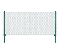 Owoxanthellate Clôture grillagée avec poteaux vert 25 x 0,5 m - Clôture métallique stable en PVC et acier revêtu par pulvérisation - Kit de clôture polyvalente pour jardin, volaille, chiots et