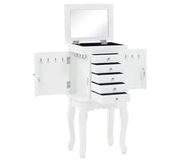 Owoxanthellate Commode à bijoux blanche en MDF et pin - 27 x 20 x 57 cm - Avec pieds - Design moderne - Pour chambre à coucher, couloir, salon