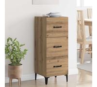 Owoxanthellate Commode en chêne artisanal, 34,5 x 34 x 90 cm, avec poignées en métal, buffet moderne, avec tiroirs, espace de rangement pour salon, chambre à coucher, couloir