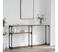 Owoxanthellate Console en chêne Sonoma - 145 x 22,5 x 75 cm - En bois avec cadre en métal - Design moderne - Pieds réglables - Pour couloir, salon et chambre à coucher