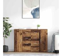 Owoxanthellate Corona - Buffet moderne en bois recyclé avec 2 tiroirs et portes - 59 x 39 x 80 cm - Buffet haut moderne avec structure robuste pour salon, chambre à coucher, couloir