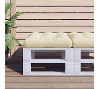 Owoxanthellate Coussin pour palette 60 x 60 x 12 cm - Crème - Résistant aux intempéries - En 100 % polyester - Rembourrage en fibres creuses indéformables - Pour balcon, terrasse et salon