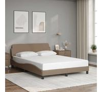 Owoxanthellate Dover - Cadre de lit 120 x 200 cm - En cuir synthétique - Cappuccino - Avec tête de lit - Design moderne - Construction en bois et métal durable - Pour chambre à coucher, chambre