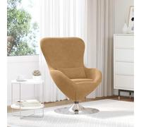 Owoxanthellate Ei-Form Fauteuil de salon marron 63 x 73 x 90 cm, fauteuil de sol pivotant à 360° en velours, cadre en métal, design moderne et fonction relaxation pour salon et chambre à coucher