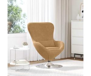Owoxanthellate Ei-Form Fauteuil de salon marron 63 x 73 x 90 cm, fauteuil de sol pivotant à 360° en velours, cadre en métal, design moderne et fonction relaxation pour salon et chambre à coucher