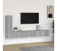 Owoxanthellate Ensemble de 3 tables TV en bois Sonoma gris 100 x 30 x 30 cm et 30,5 x 30 x 110 cm Meuble TV bas Design moderne robuste durable pour salon, chambre à coucher, couloir