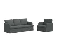 Owoxanthellate Ensemble de canapé modulaire 2 pièces gris foncé, canapé d'angle moderne en tissu avec cadre en métal, grand canapé pour salon et chambre d'amis, design ergonomique, 201 cm de large