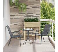Owoxanthellate Ensemble de meubles de jardin 3 pièces en acier gris 50 x 50 x 70,5 cm - Design moderne - Meubles de terrasse stables pour jardin, balcon et petites terrasses