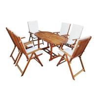 Owoxanthellate Ensemble de meubles de jardin 7 pièces en bois, ensemble composé d'une grande table et de 6 chaises, salon à manger moderne pour jardin, terrasse et balcon, couleur marron
