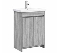 Owoxanthellate Ensemble de meubles de salle de bain 2 pièces avec lavabo | Lavabo compact avec mitigeur et armoire en bois pour articles de salle de bain ordonnés dans la salle de bain ou les