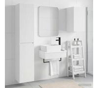 Owoxanthellate Ensemble de meubles de salle de bain 3 pièces - Montage | Ensemble de meubles de salle de bain flexibles 3 pièces avec lavabo et armoires murales pour la salle de bain d'invités