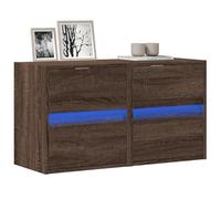Owoxanthellate Ensemble de meubles muraux - 41 x 31 x 45 cm - Avec LED RVB - En bois - Aspect chêne - Moderne - Pour salon et chambre à coucher