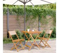 Owoxanthellate Ensemble de table de balcon - Beige - 70 x 70 x 75 cm - Pliable - En bois d'acacia - Résistant aux intempéries - Aspect moderne - Pour petites terrasses, balcons et jardin