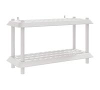 Owoxanthellate Étagère à 2 niveaux - 100 x 40 x 55,5 cm - En polypropylène - Blanc - Étagère en plastique robuste pour jardin, balcon, garage et cave - Étagère polyvalente stable - Charge maximale de