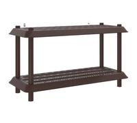 Owoxanthellate Étagère à 2 niveaux - 100 x 40 x 55,5 cm - En polypropylène - Marron - Pour jardin, balcon, garage et salon - Étagère polyvalente - Charge maximale : 60 kg