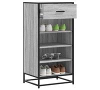 Owoxanthellate Étagère à chaussures gris Sonoma 48 x 38 x 97,5 cm en bois et métal, design moderne en grille avec support mural, armoire à chaussures robuste pour couloir, salon et chambre à coucher