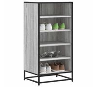 Owoxanthellate Étagère à chaussures gris Sonoma 48 x 38 x 97,5 cm Matériau bois avec cadre en métal Design moderne en grille Charge maximale 60 kg Armoire à chaussures peu encombrante pour couloir
