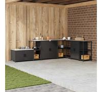 Owoxanthellate Étagère de cuisine moderne en acier mat noir 40 x 50 x 92 cm Armoire modulaire polyvalente avec 2 étagères robuste et résistante à la chaleur pour cuisine, salon, balcon