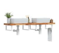 Owoxanthellate Étagère de lavabo 120 x 40 x 4 cm - Montage mural en bois d'acacia massif et acier - Étagère de salle de bain moderne - Charge maximale : 100 kg - Peu encombrante - Meuble de salle de