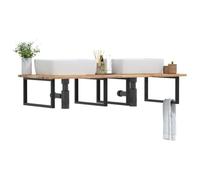 Owoxanthellate Étagère de lavabo - 120 x 60 cm - En bois d'acacia et acier noir - Design moderne - Robuste et durable - Pour salle de bain, WC d'invités