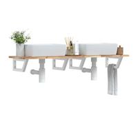 Owoxanthellate Étagère de lavabo - 160 x 40 cm - En bois d'acacia massif et acier - Blanc - Plateforme moderne - Charge maximale : 100 kg - Pour salle de bain et WC d'invités