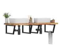 Owoxanthellate Étagère de lavabo murale - 120 x 60 cm - Bois d'acacia et acier - Design trapézoïdal moderne - Charge maximale : 100 kg - Meuble de salle de bain pour salle de bain, invités, WC