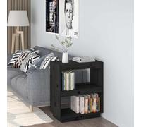 Owoxanthellate Étagère en pin 60 × 35 × 71 cm Noir Slim Étagère sur pied pour salon Bibliothèque & Décoration Séparateur de pièce