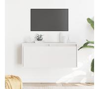 Owoxanthellate Étagère murale blanche 80 x 30 x 35 cm en pin massif - Étagère flottante - Avec capacité de charge de 60 kg - Design moderne pour salon, couloir et chambre à coucher