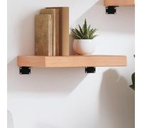 Owoxanthellate Étagère murale en bois massif 40 x 30 cm Bord naturel laqué pour salle de bain, cuisine, salon