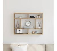 Owoxanthellate Étagère murale en chêne artisan - 75 x 16 x 55 cm - Aspect bois d'acacia massif - Design moderne - Peu encombrante - Pour salon, cuisine, bureau