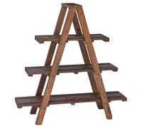 Owoxanthellate Étagère pliante en bois massif recy ibliothèque rustique et décorative avec 3 niveaux pour salon et bureau, 79,5 x 35 x 112 cm, marron