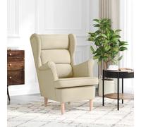 Owoxanthellate Fauteuil de relaxation, crème, 74 x 84 x 100 cm, en polyester et bois d'hévéa, confortable, avec dossier haut, design moderne, pour salon, chambre à coucher, bureau