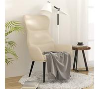 Owoxanthellate Fauteuil de relaxation crème avec housse en tissu 70 x 77 x 94 cm Structure en métal Rembourrage supplémentaire Design moderne pour salon, chambre à coucher et bureau