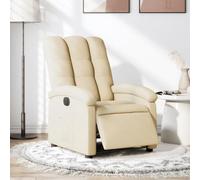 Owoxanthellate Fauteuil de relaxation électrique avec fonction allongée à 135° - Crème - 70 x 93 x 101 cm - En tissu robuste et cadre en bois - Pour salon, chambre à coucher, home cinéma