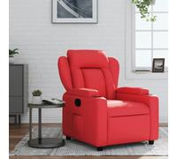 Owoxanthellate Fauteuil de relaxation en cuir synthétique rouge avec fonction allongée manuelle à 135° - Porte-gobelet - 77 x 94,5 x 100 cm - Confortable et stable - Pour salon, home cinéma, chambre