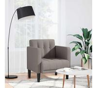 Owoxanthellate Fauteuil de relaxation en tissu taupe 70,5 x 67 x 74,5 cm avec accoudoirs, noyau à ressorts, structure en contreplaqué, design moderne pour salon, chambre à coucher, bureau et salon