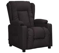Owoxanthellate Fauteuil relax en cuir synthétique noir 72,5 x 96 x 99,5 cm avec 3 fonctions de couchage manuelles, 2 porte-gobelets, cadre en bois et métal, design moderne pour salon, home cinéma