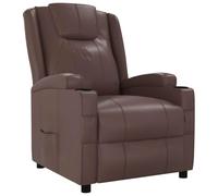 Owoxanthellate Fauteuil relax marron en cuir synthétique - Fauteuil TV avec fonction allongée réglable manuellement - Fauteuil TV rembourré avec 2 porte-gobelets pour salon et home cinéma