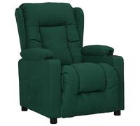 Owoxanthellate Fauteuil relax vert foncé - Réglable manuellement - En tissu - Avec fonction allongée - Fauteuil rembourré confortable avec 2 porte-gobelets - Pour salon et home cinéma