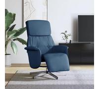 Owoxanthellate Fauteuil relaxant bleu en tissu avec fonction allongée, 71 x 91 x 105 cm, pivotant à 360 °, pour salon, bureau et chambre d'amis