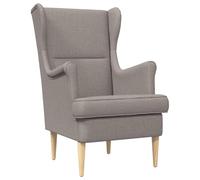 Owoxanthellate Fauteuil rembourré en tissu taupe avec pieds en bois, fauteuil de relaxation moderne avec dossier haut pour salon et chambre à coucher, fauteuil de télévision confortable, 65 x 79 x 100