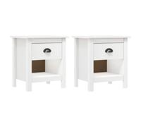 Owoxanthellate Hill Lot de 2 tables de chevet modernes en pin massif blanc 46 x 35 x 49,5 cm Étagère tiroir robuste et durable pour chambre à coucher, salon, couloir